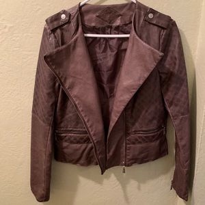Joujou Brown Large Faux Leather Jacket